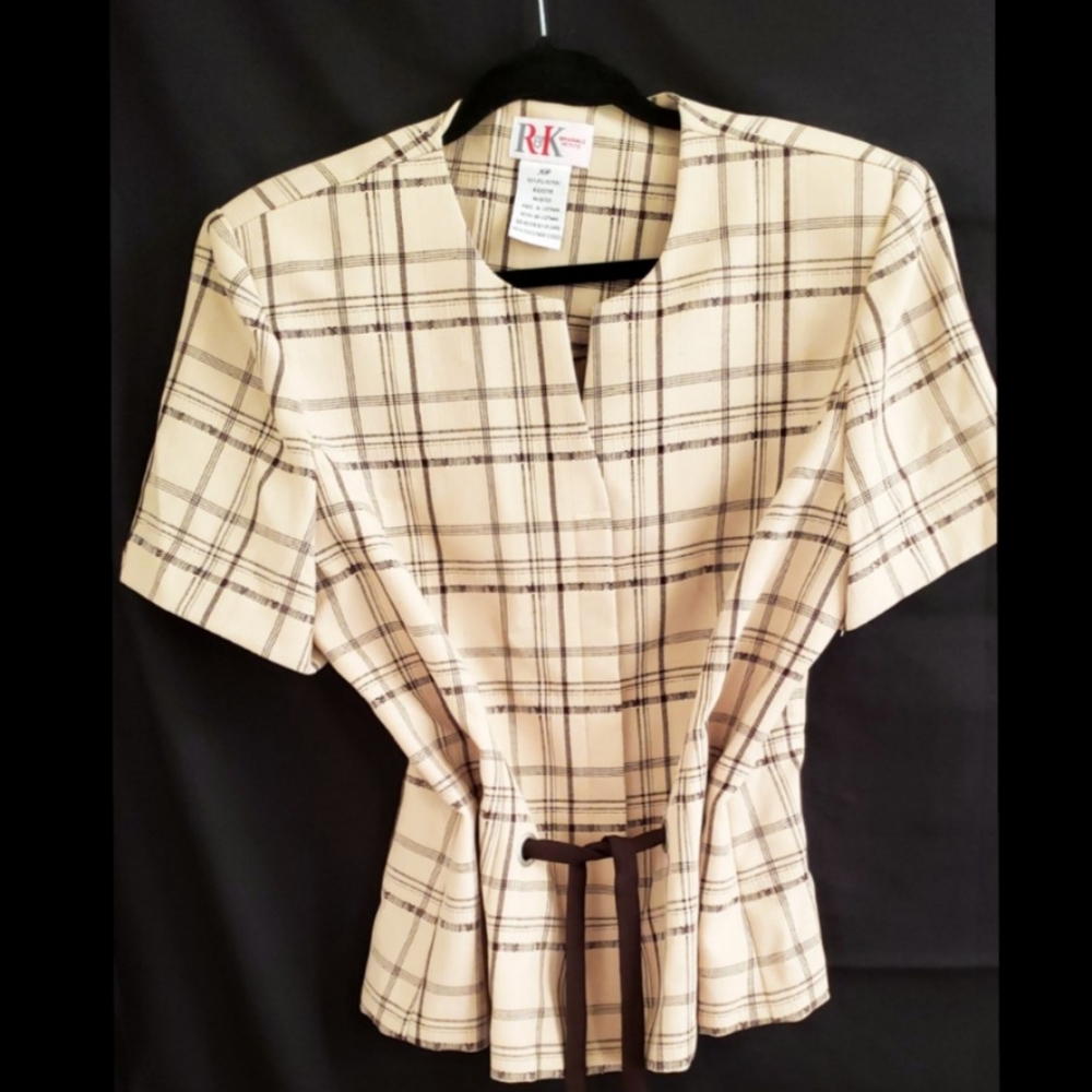 R&K Originals petite Plaid Blouse